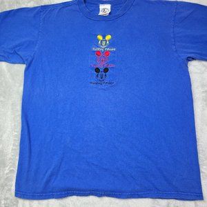 Vtg Disney Mickey Mouse & Co Blue Graphic T Shirt‎ Shirt Sleeve XL